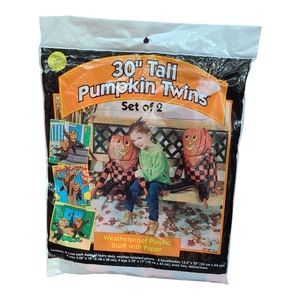 Vintage 1996 30" Tall Pumpkin Twins New in Package